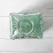 Georgia Green Glass Decanter with Cork Stopper / Spain / 1990s