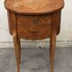 Oval side table in marquetry wood, Louis XVI style - early 20th century