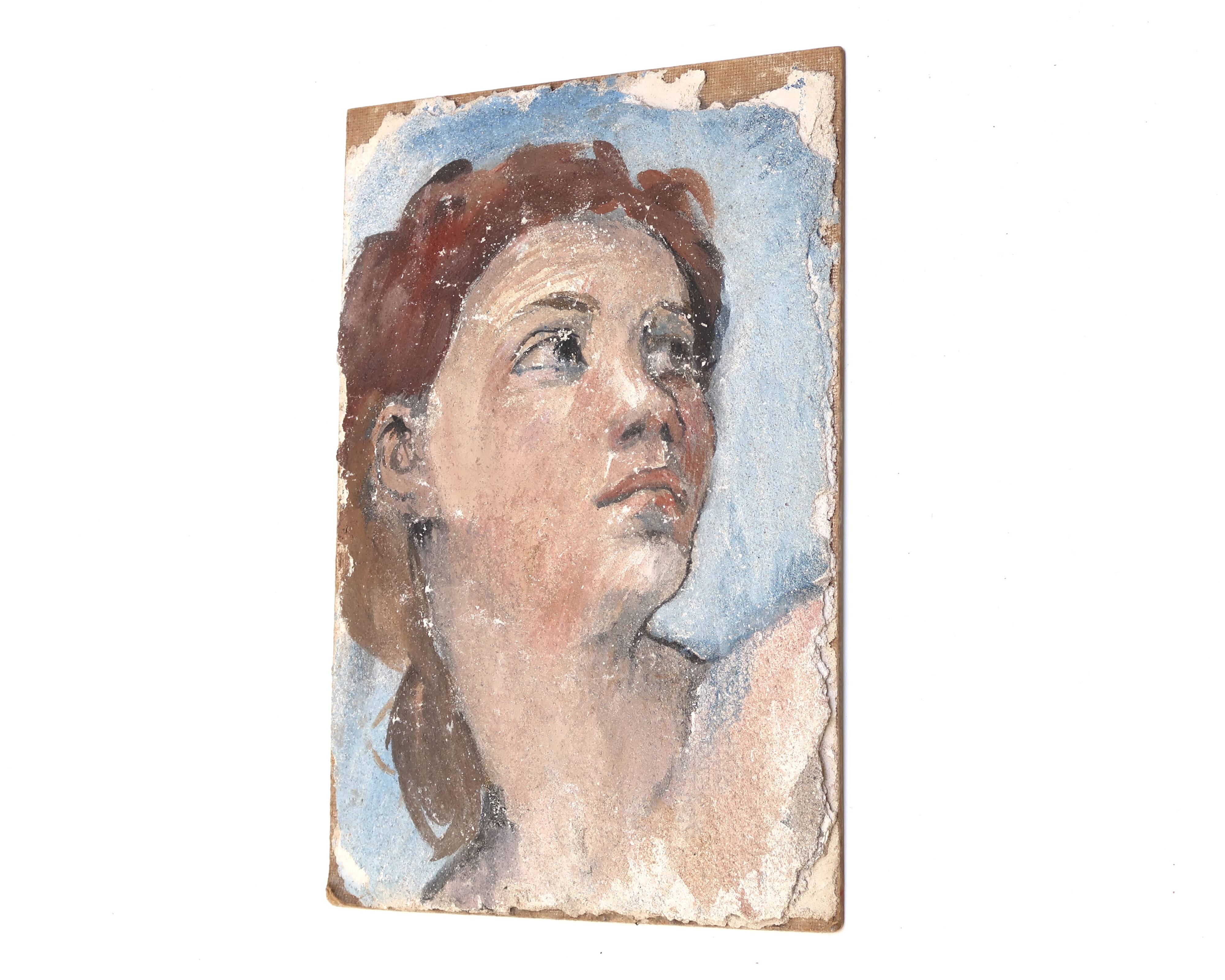 Painting, portrait of a woman in profile
