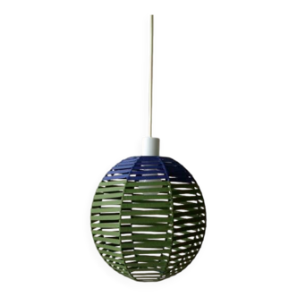 Suspension boule tissée sur structure en métal / D 27cm