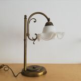 1960s brass and glass table lamp vintage