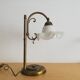 1960s brass and glass table lamp vintage