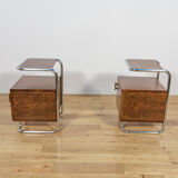 Mid-century nightstands Bauhaus from Mücke-Melder, 1930s, Czechoslovakia, set of 2