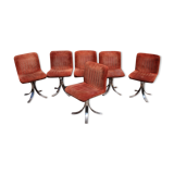 6 cooked chairs and metal base