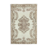 Hand-knotted rustic turkish beige carpet 196 cm x 295 cm