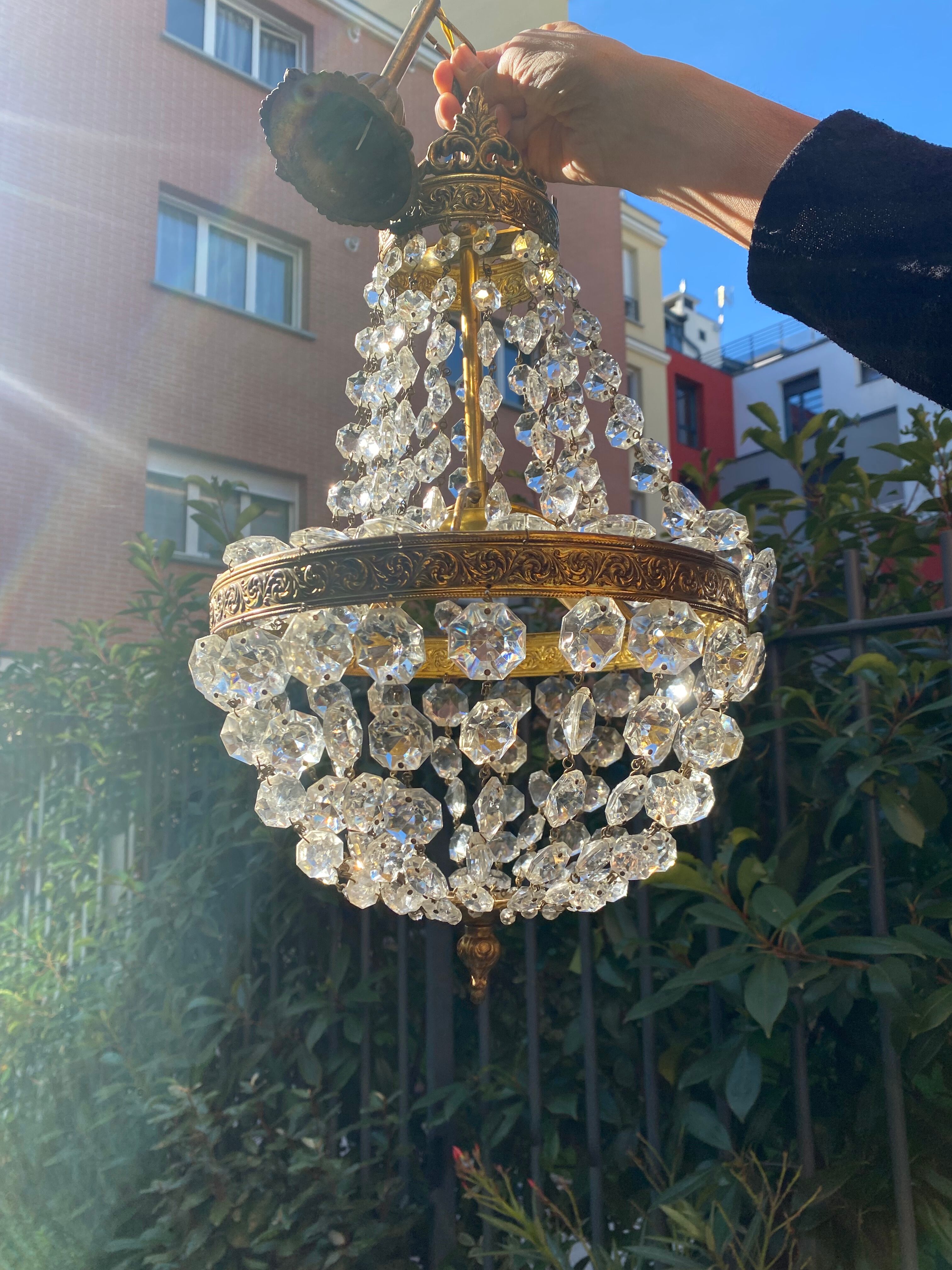 Hot air balloon grapefruit chandelier