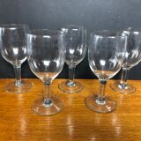 5 crystal wine glasses engraved decoration