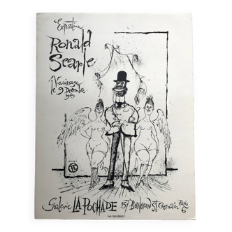 Ronald searle, galerie la pochade, 1969. affiche originale en lithographie sur vélin