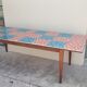 Table de ferme ancienne plateau mosaïque piètements fuselée -2m64