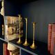 Set of three "Trumpet" candle holders in brass - 1960