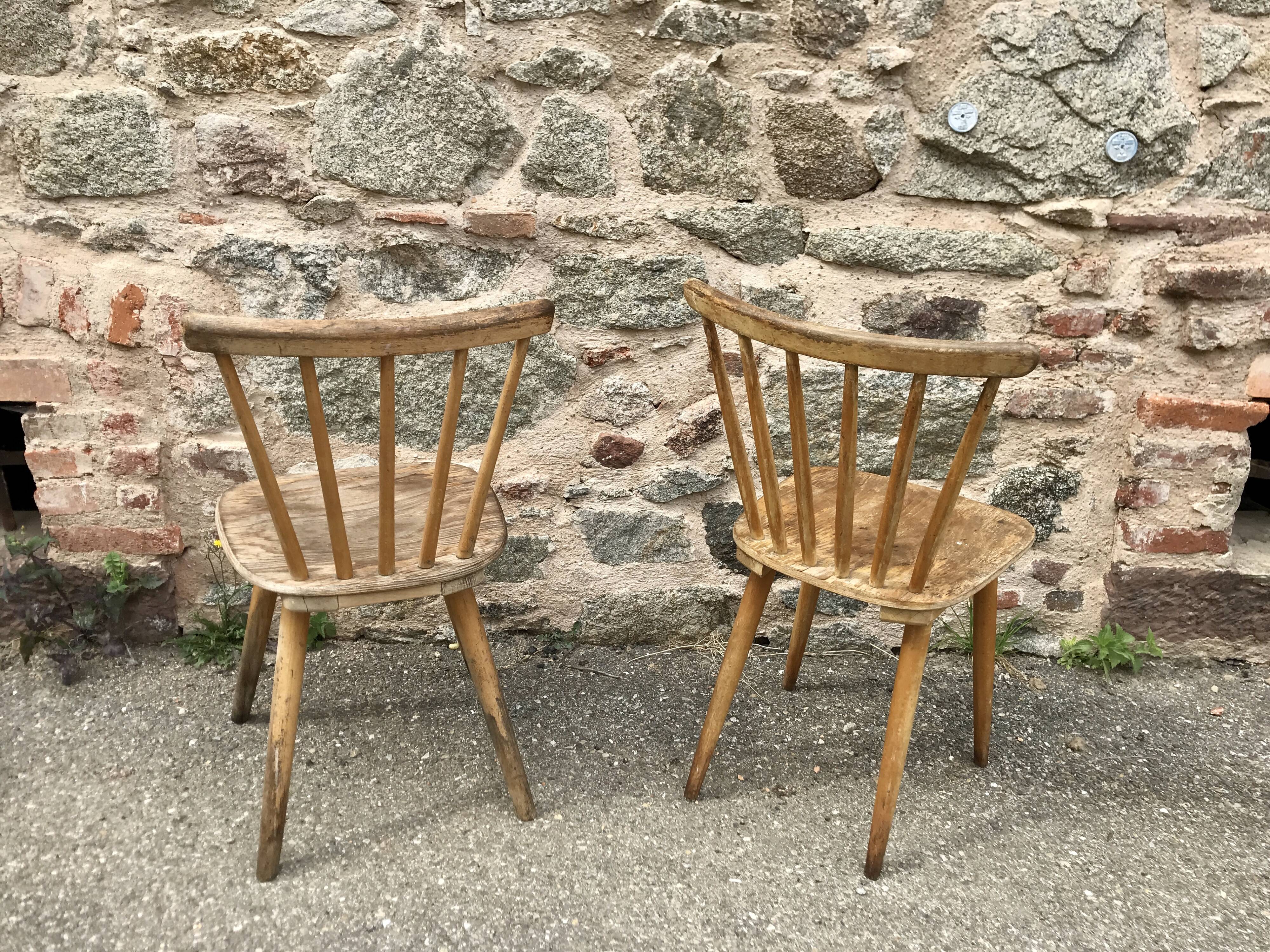 Pair of bistro chairs and bohemian beech