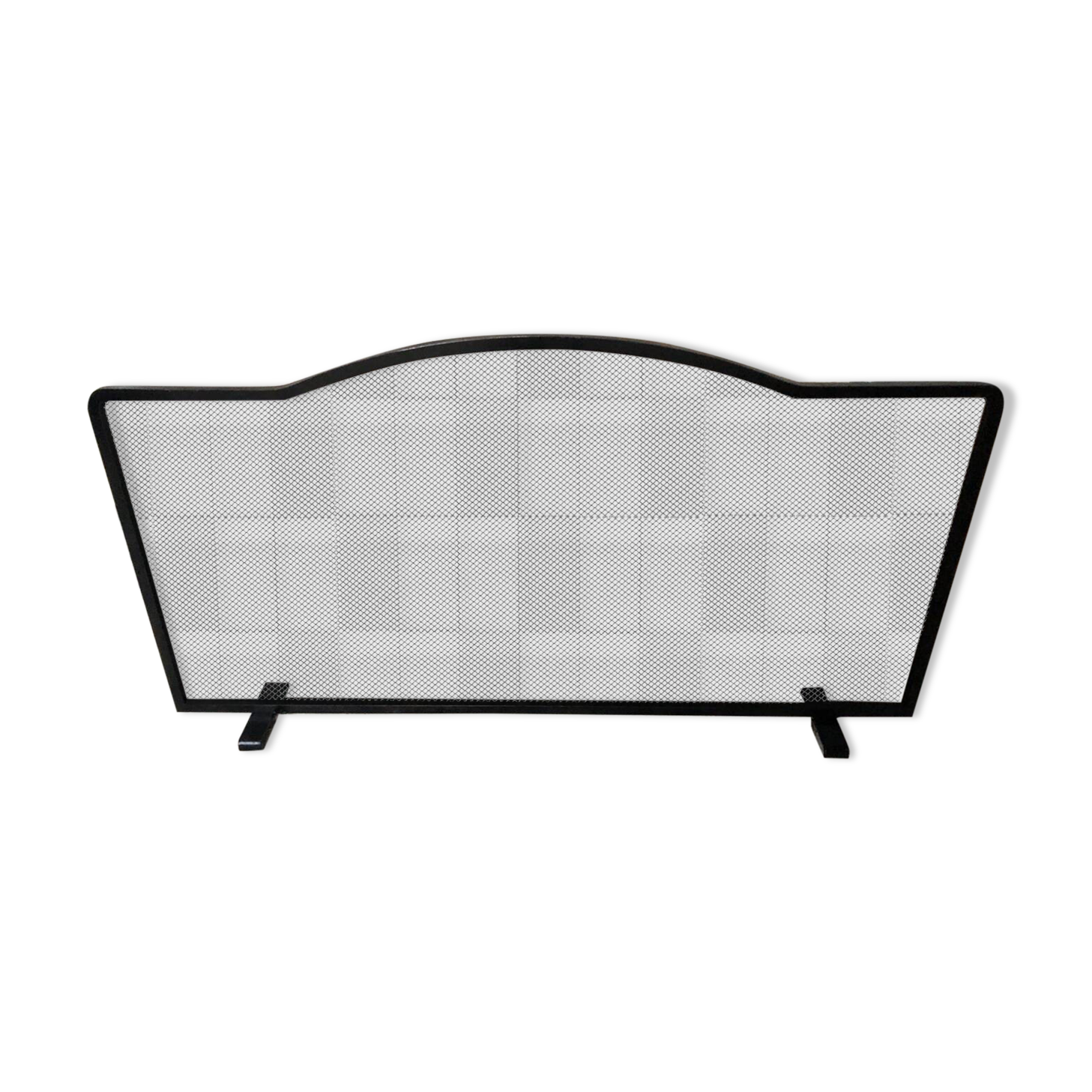 Black Metal Fireplace Fire Screen Vintage Mesh #A609