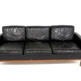 Scandinavian 3-seater leather sofa, Sweden, 1960s