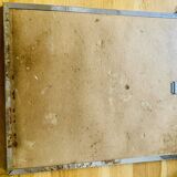 Barber mirror with chrome metal surround