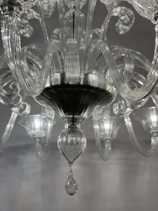 Lustre trois étages en verre de murano