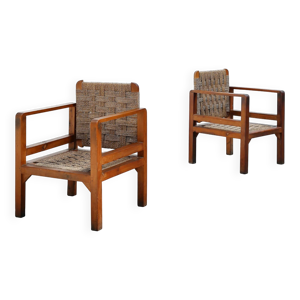 Paire de fauteuils en - 1960