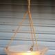 Art Deco ceiling lamp/chandelier in white pressed molded glass in working order
