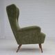1960s, Scandinavian design, highback armchair, furniture velour.
