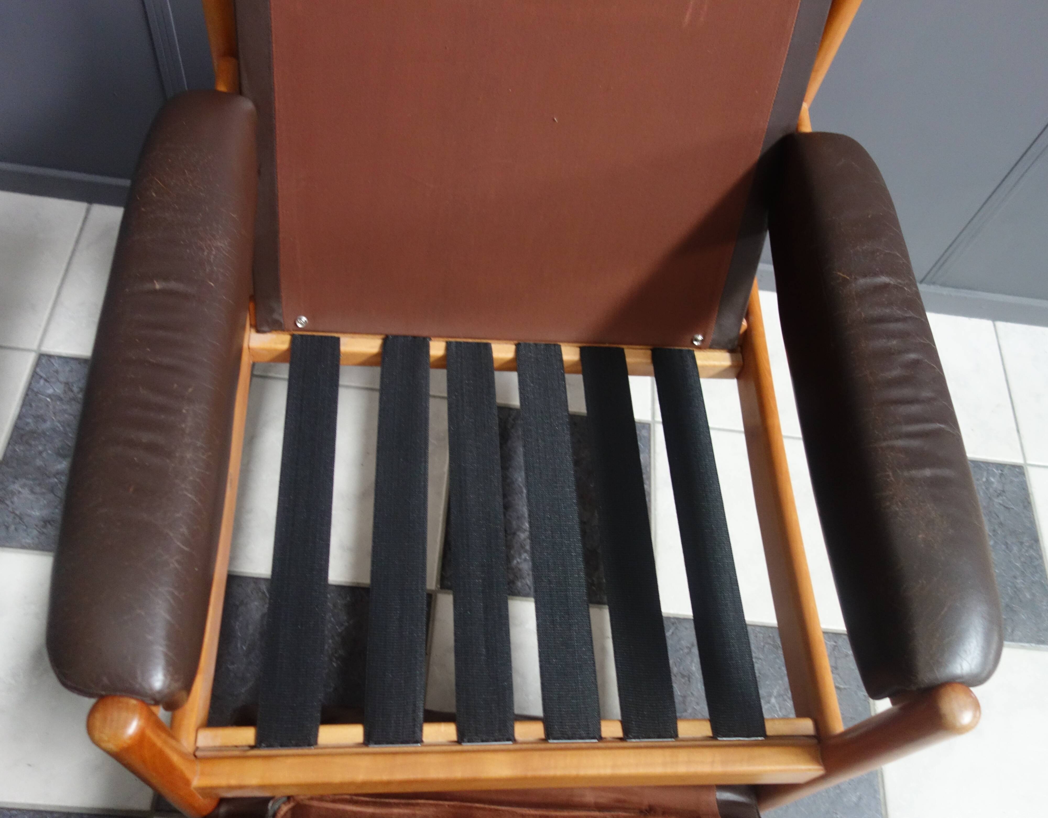 Brown Leather armchair 1970s