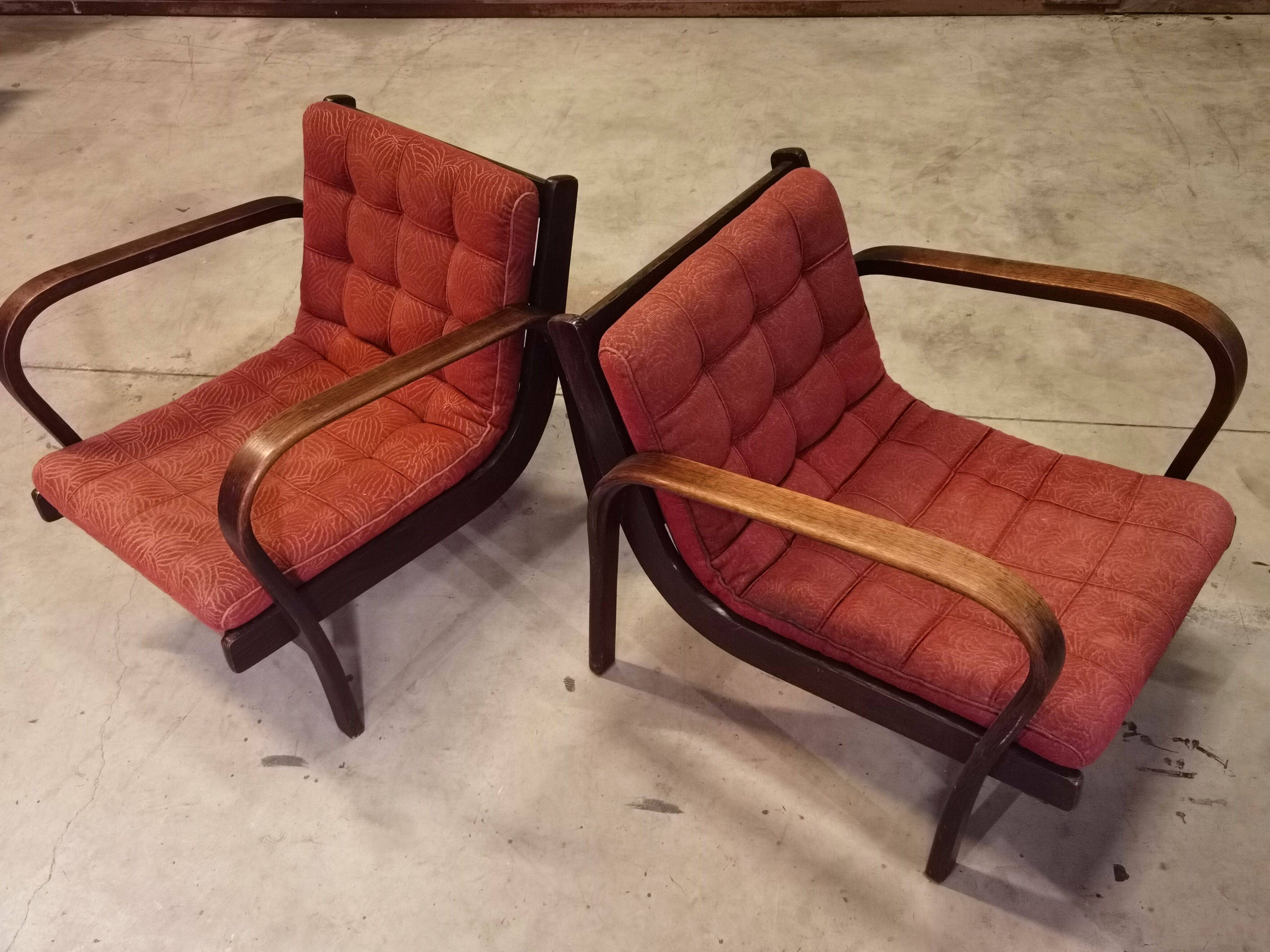 Pair of armchairs by Karel Kozelka and Antonin Kropacek