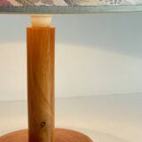 LAMP in Solid Pine Floral Shade VINTAGE