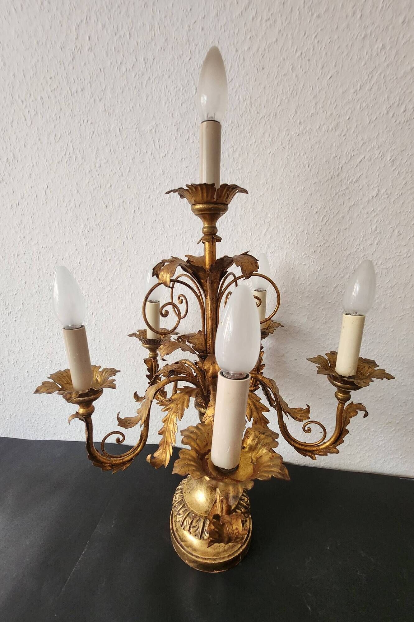 Antique gilded hand-forged hand-carved Florentine Louis XV, Italy