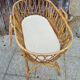 Rattan and bamboo cradle, vintage, 60s