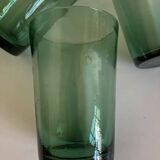 Set of 6 green rosemary blown tumbler glasses 1960