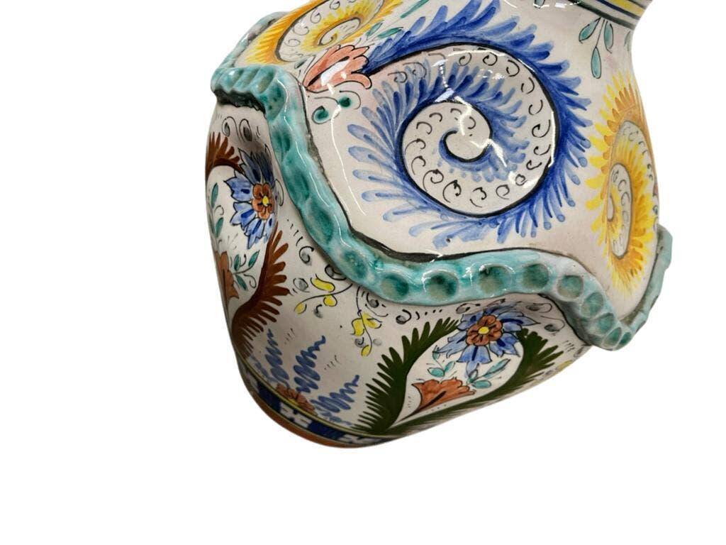 Vintage table lamp in Italian ceramic / Faience lamp