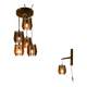 1970s Czechoslovakian Chandelier & Wall Lamp by Dřevo Humpolec