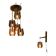 1970s Czechoslovakian Chandelier & Wall Lamp by Dřevo Humpolec