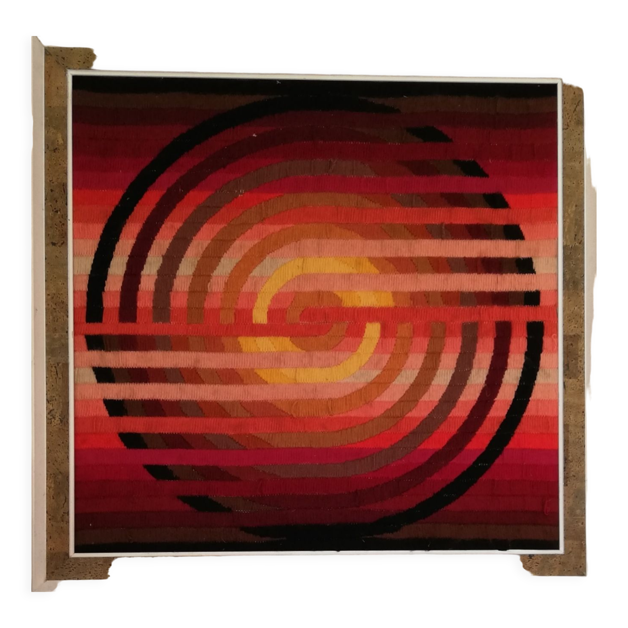 Patrice Allart geometric kinetic tapestry circa 1970