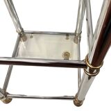 Chrome-plated glass table, shelf, Signal, 1990s.
