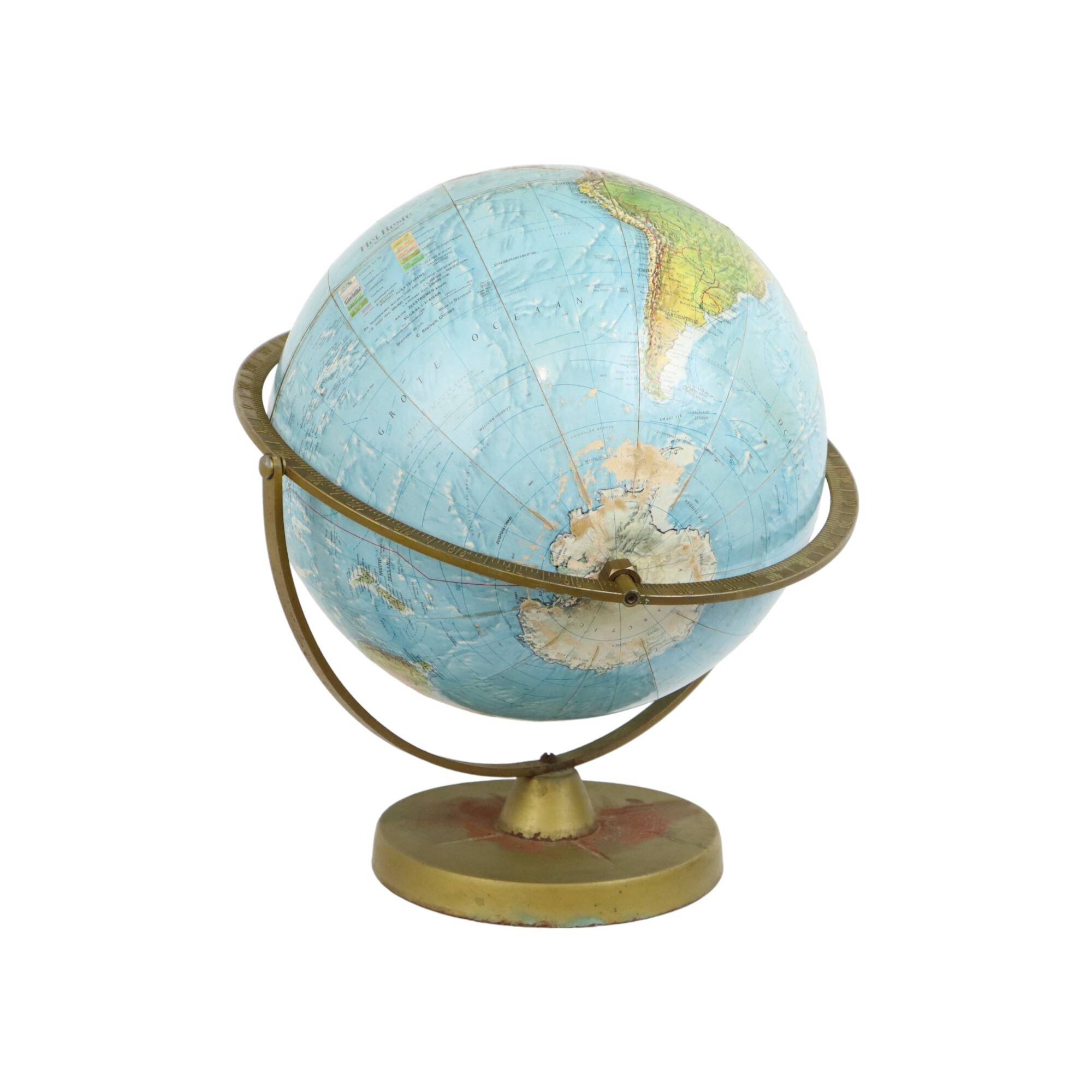 Globe Sixties Gyroscopic Globe With Relief Reader's Digest 40cm