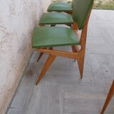 6 vintage Scandinavian chairs compass feet
