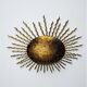 French gilt metal sunburst light fixture, Gilbert Poillerat, 1930s France