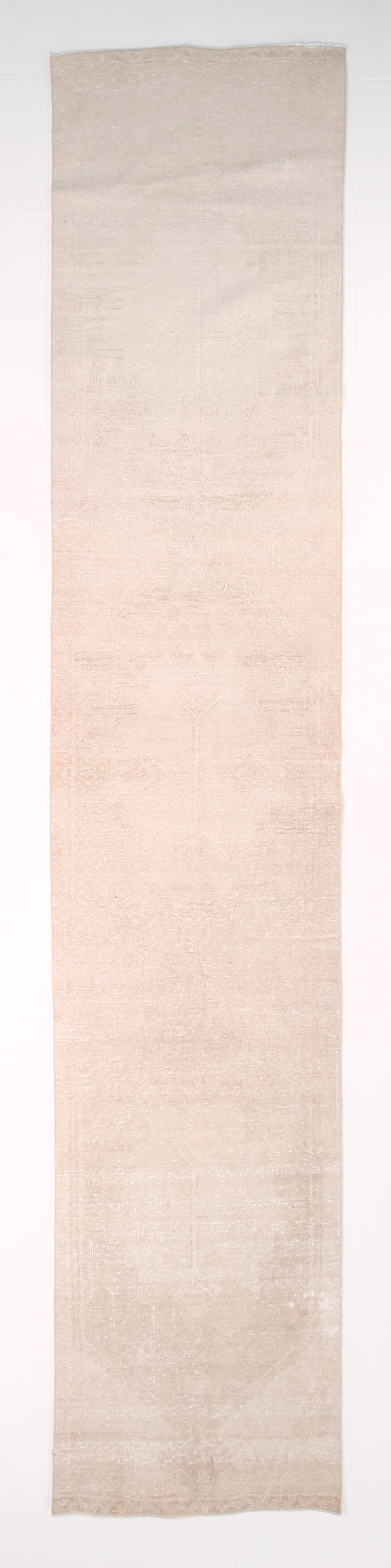 Faded beige turkish runner rug, 2'10x14'3 Ft