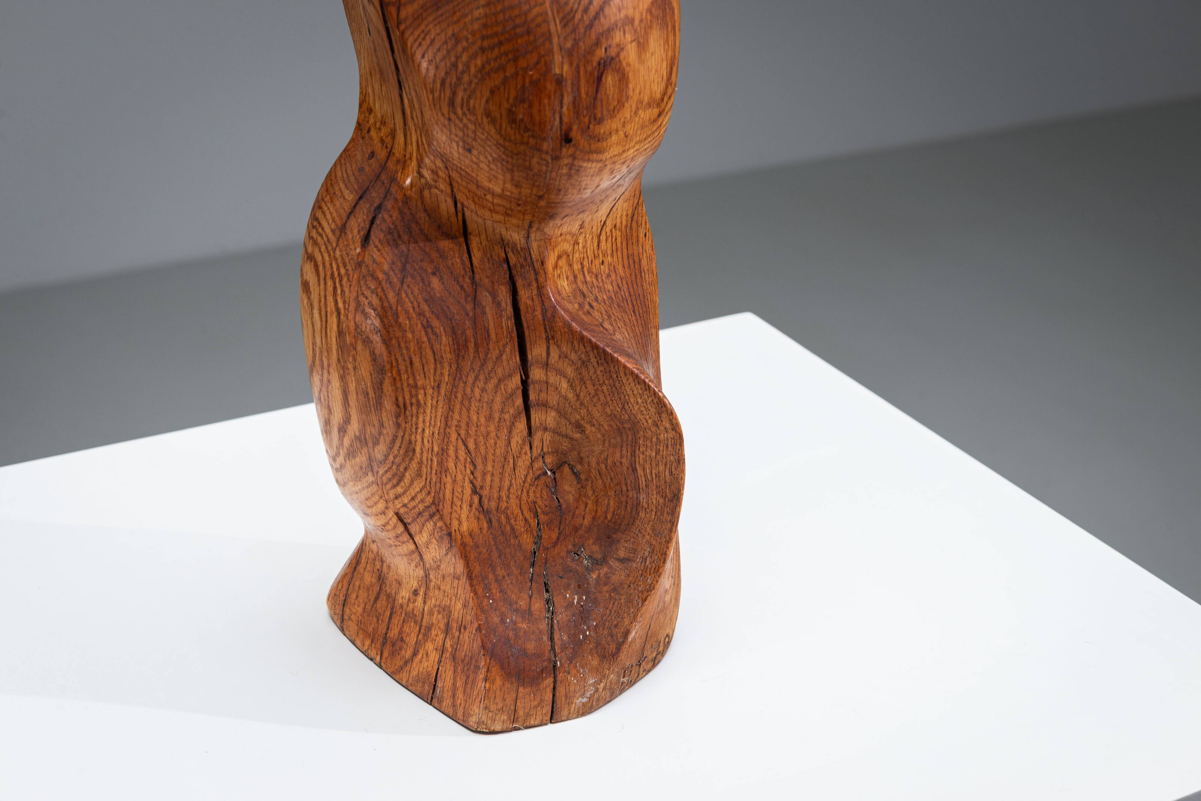 Abstract biomorphic wooden sculpture 1978