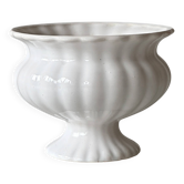 Cache-pot céramique blanche godronné