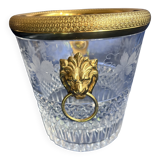 Cut crystal ice bucket – bronze mount