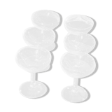 6 vintage transparent glass champagne glasses