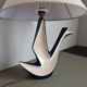Vintage ceramic table lamp – mid-century sculptural lamp – modern Art Deco lighting – designer style statement lamp – French design