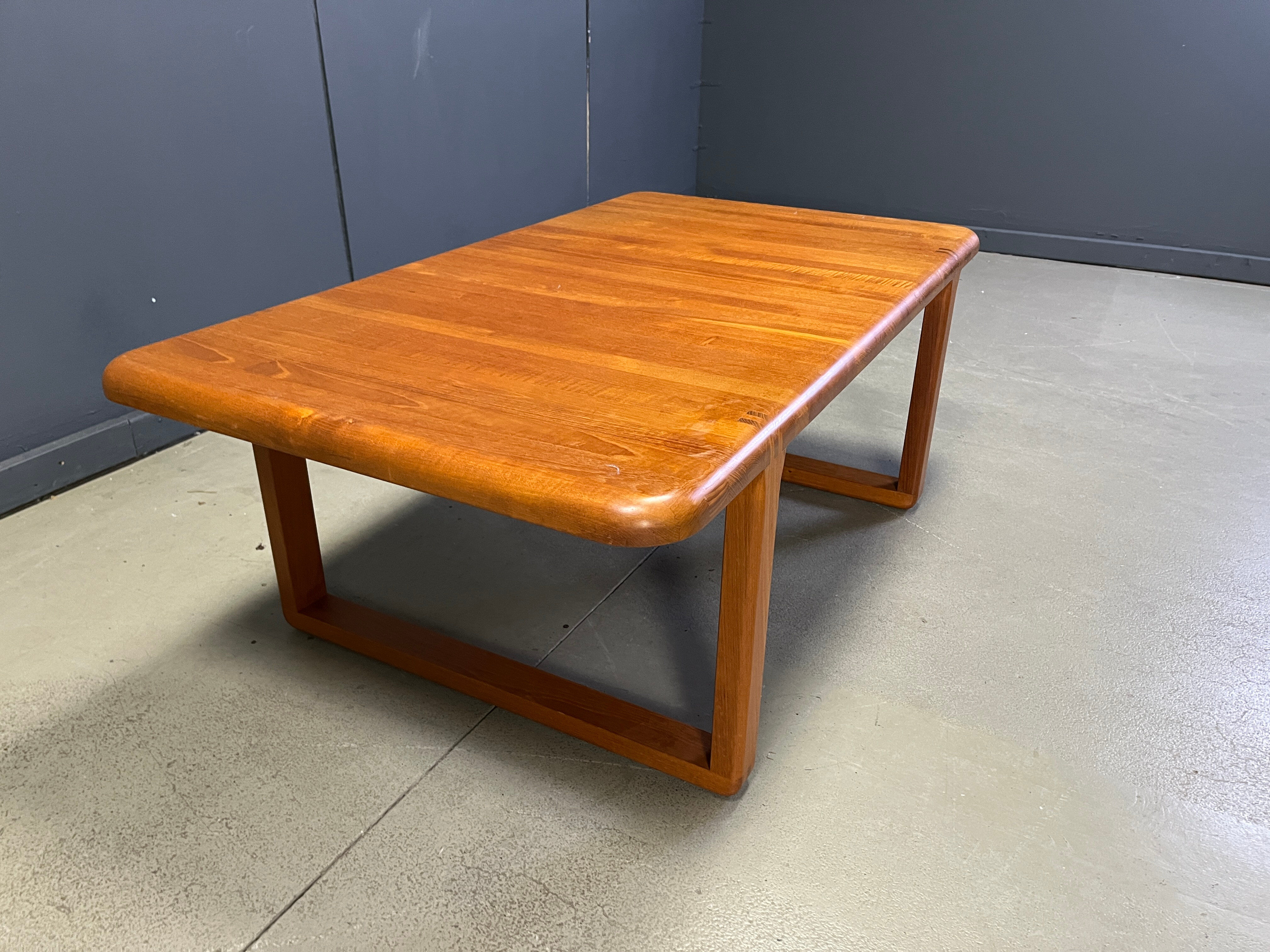 Mid-century solid teak Scandinavian coffee table, 1970s