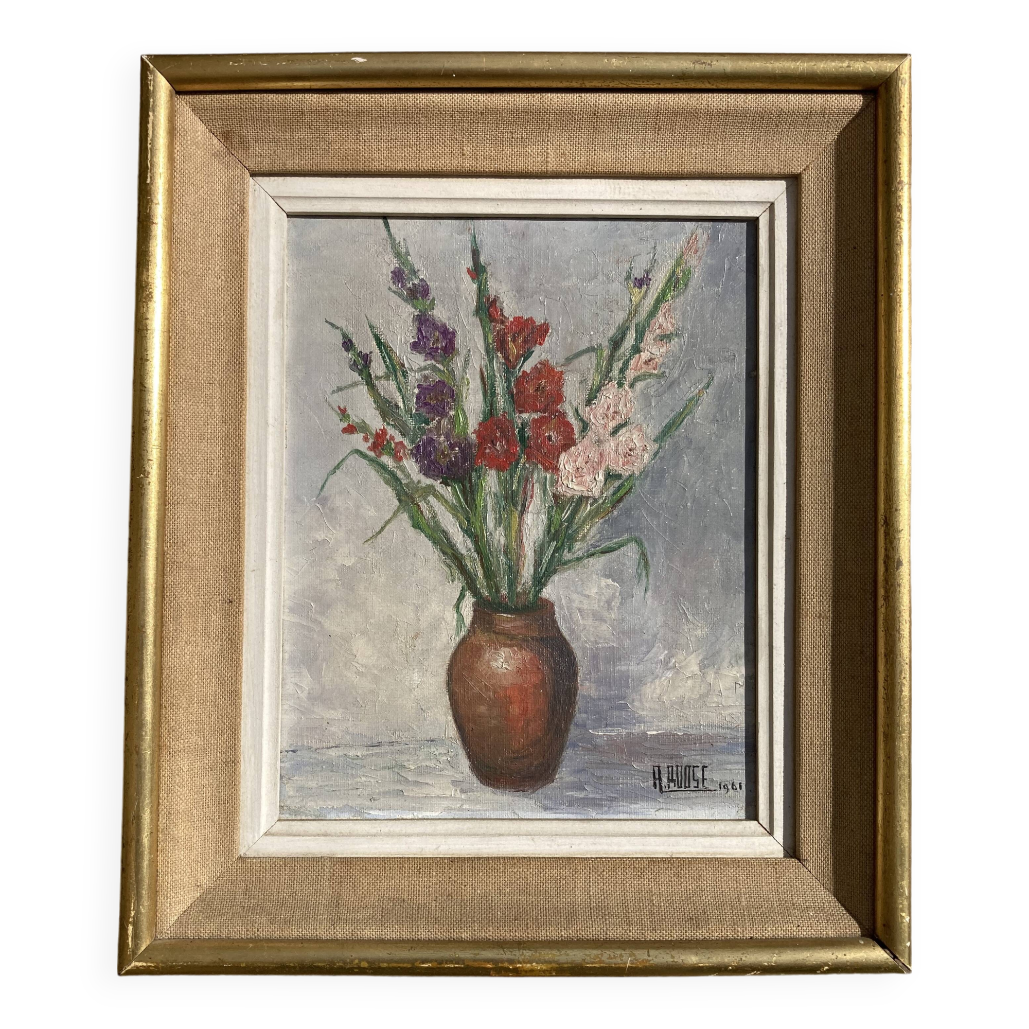 André Roose (Né en 1925), Le bouquet, huile sur toile encadrée