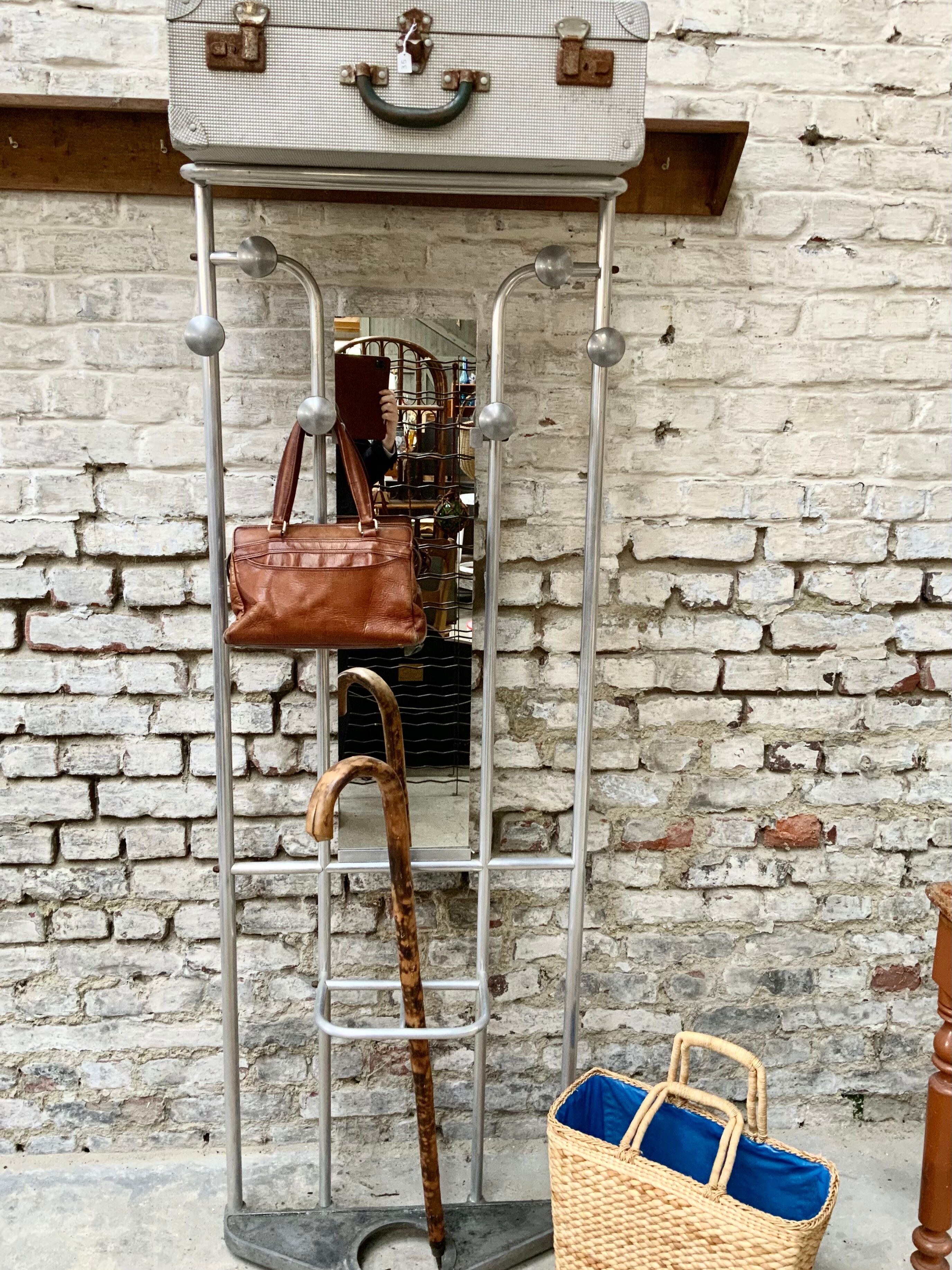 Cloakroom with aluminum coats