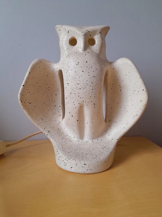 Owl lamp in ceramic 1970