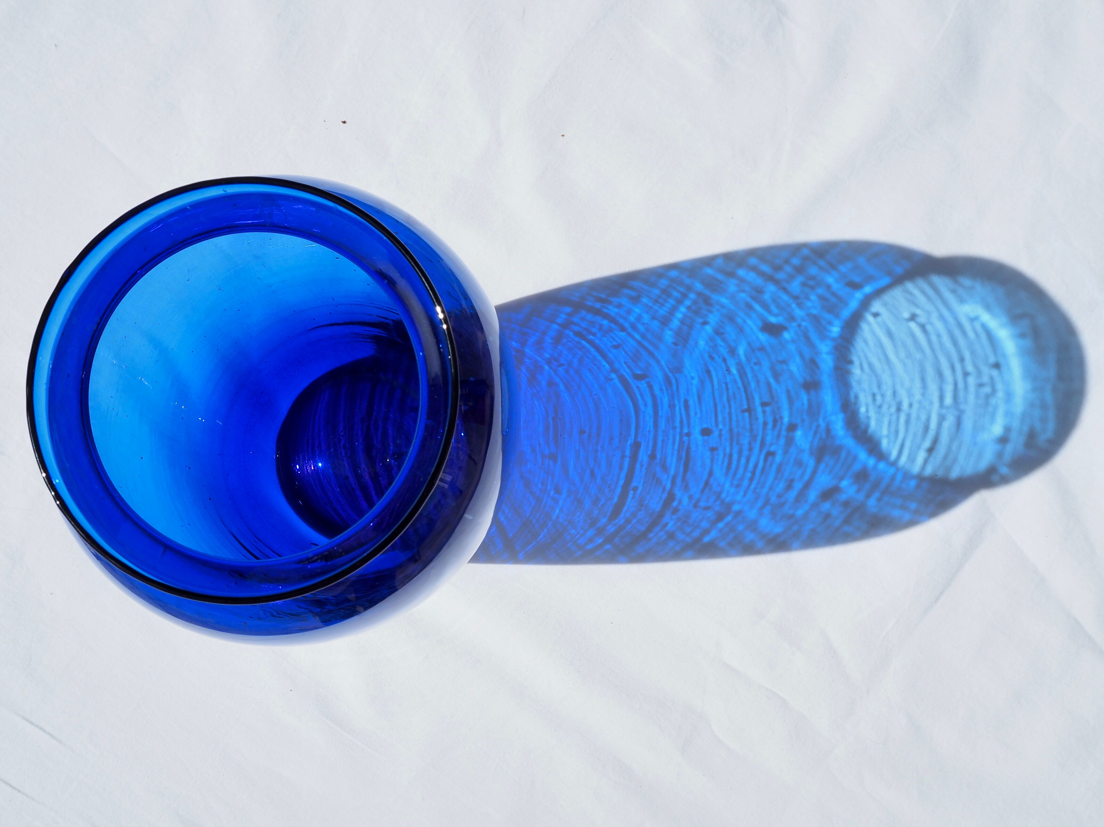 Blue glass vase