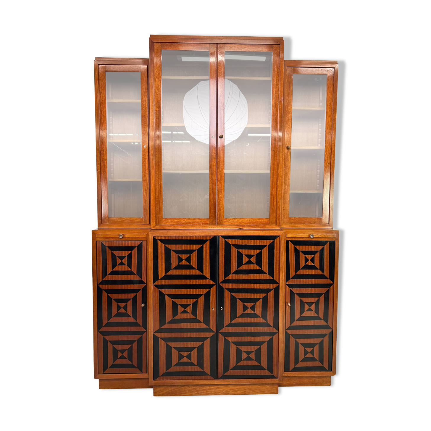 Cubist library with marquetry, around 1930