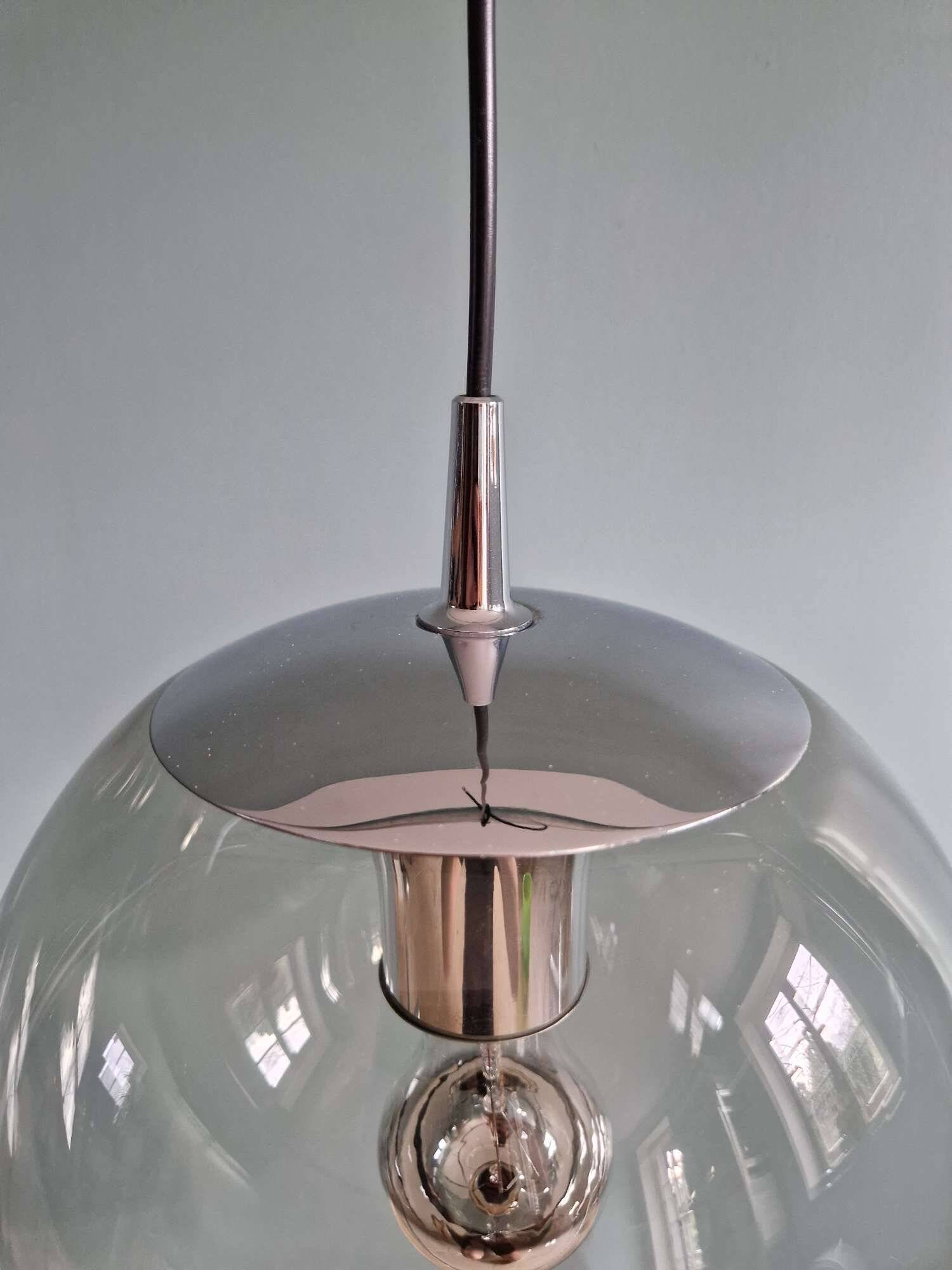 Suspension Space Age en verre fumé, Peill & Putzler, 1970
