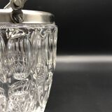 Crystal ice bucket and tongs